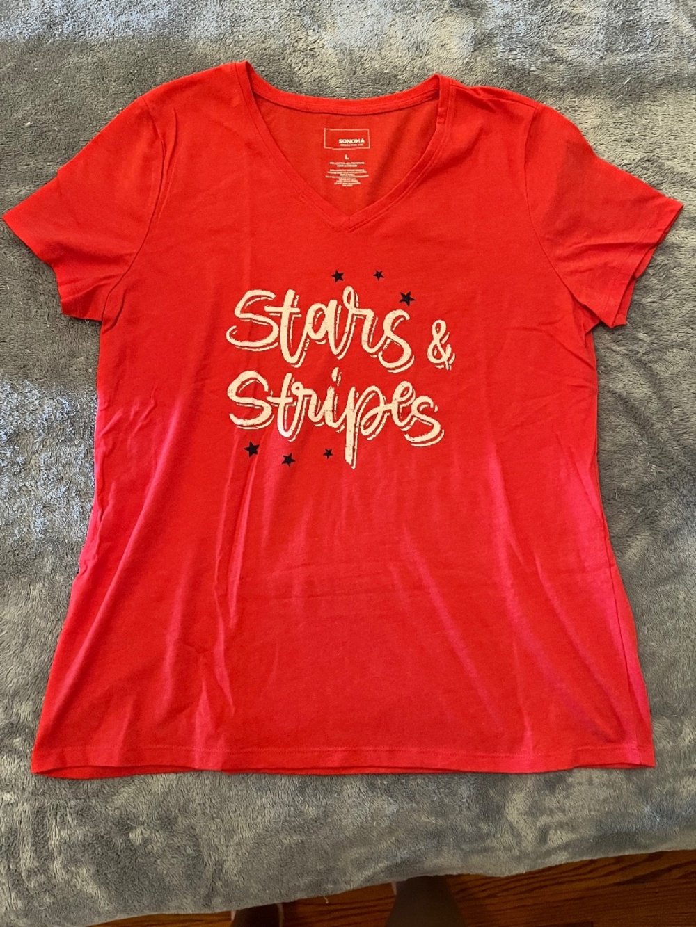 Large Stars and Stripes red tshirt